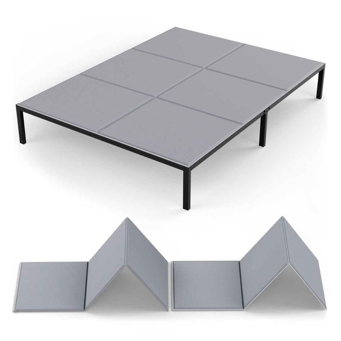 0.4'' Bunkie Board Queen 60X80'' For Bedroom Breathable & Moisture Resistant Foldable Bed Support Panels For Bed Frame Heavy Duty Low Profile Bed Support Board Queen Box Spring Supplement Noise Minimizing