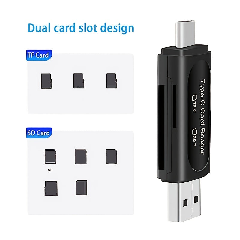 usb card reader 4in1 type c usb a hc card adapter dual
