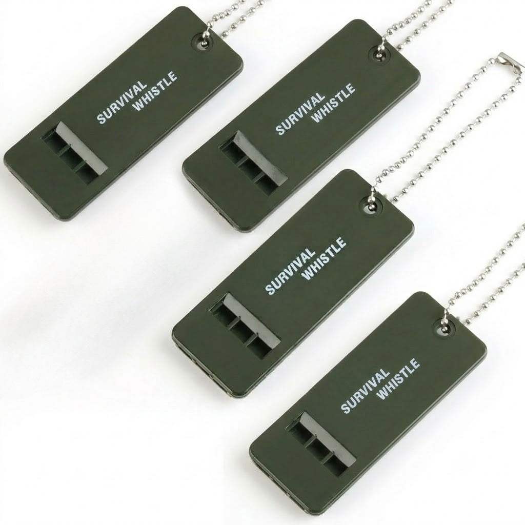 4pcs emergency survival whistle loud triple tube