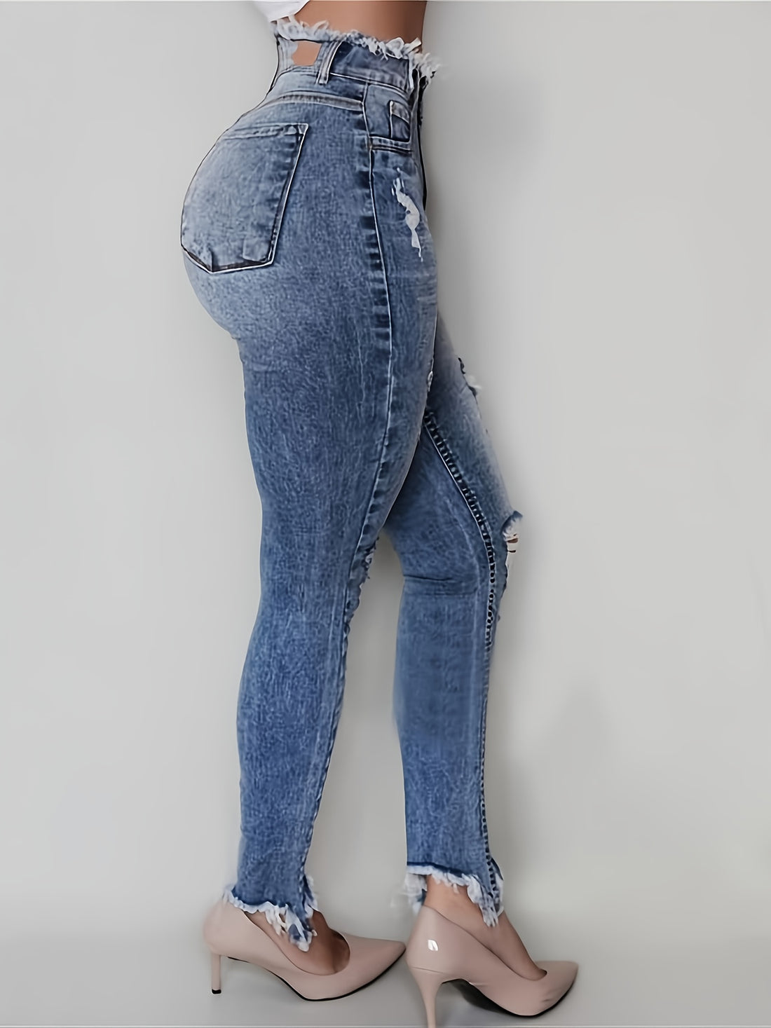 womens fashion irregular ripped jeans womens jeans