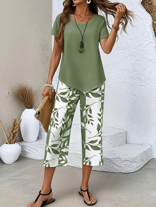 relaxed womens leisurewear ensemble featuring pattern