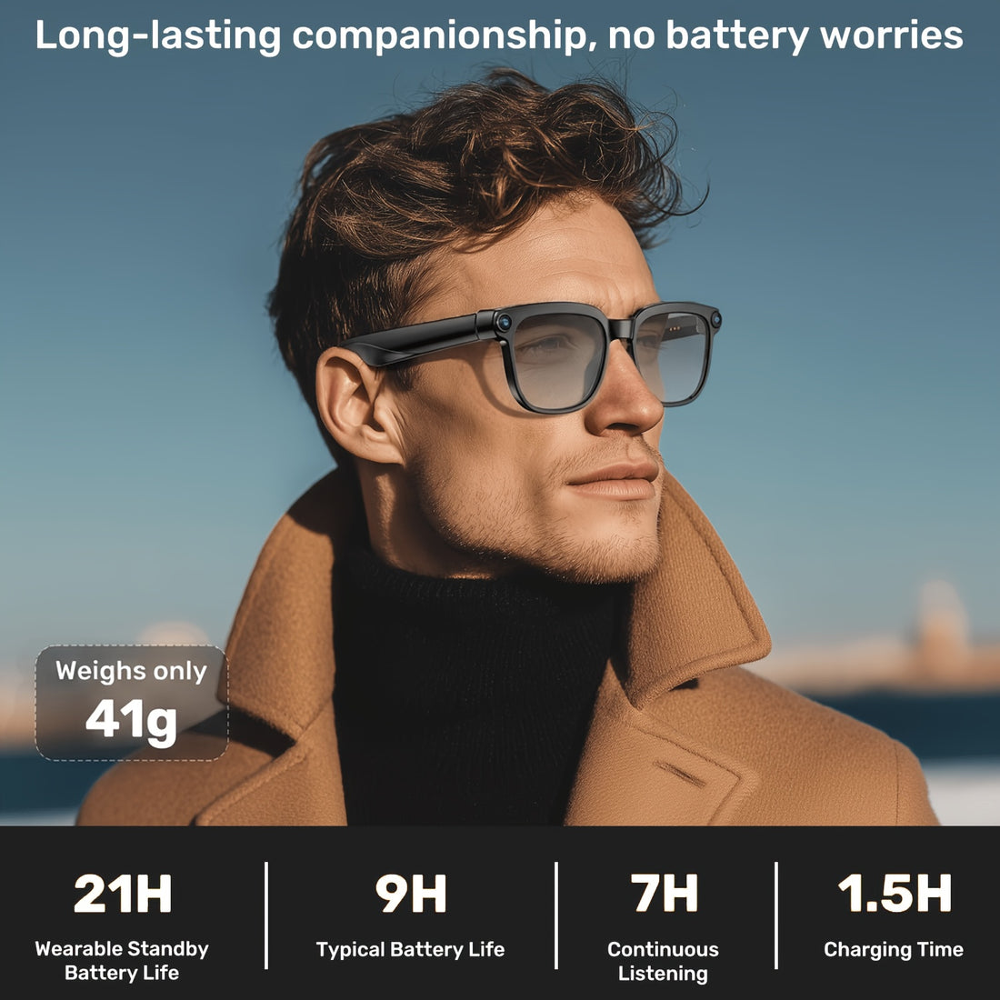 smart 8mp hd video recording glasses audio