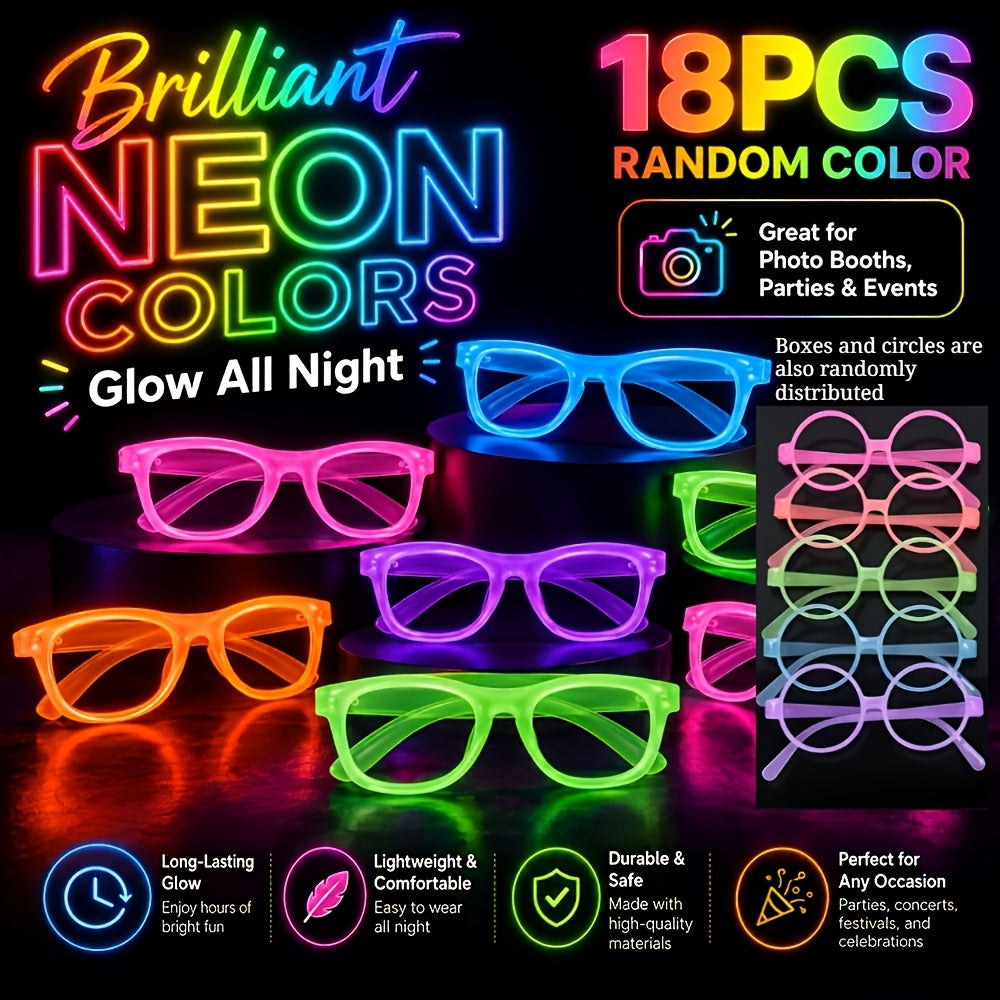 random 16 in dark party glasses neon green purple