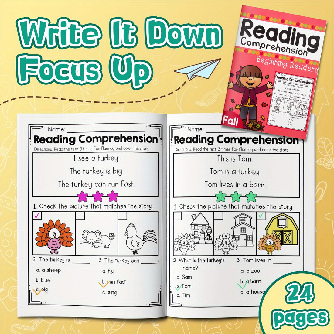 reading a fun workbook kids
