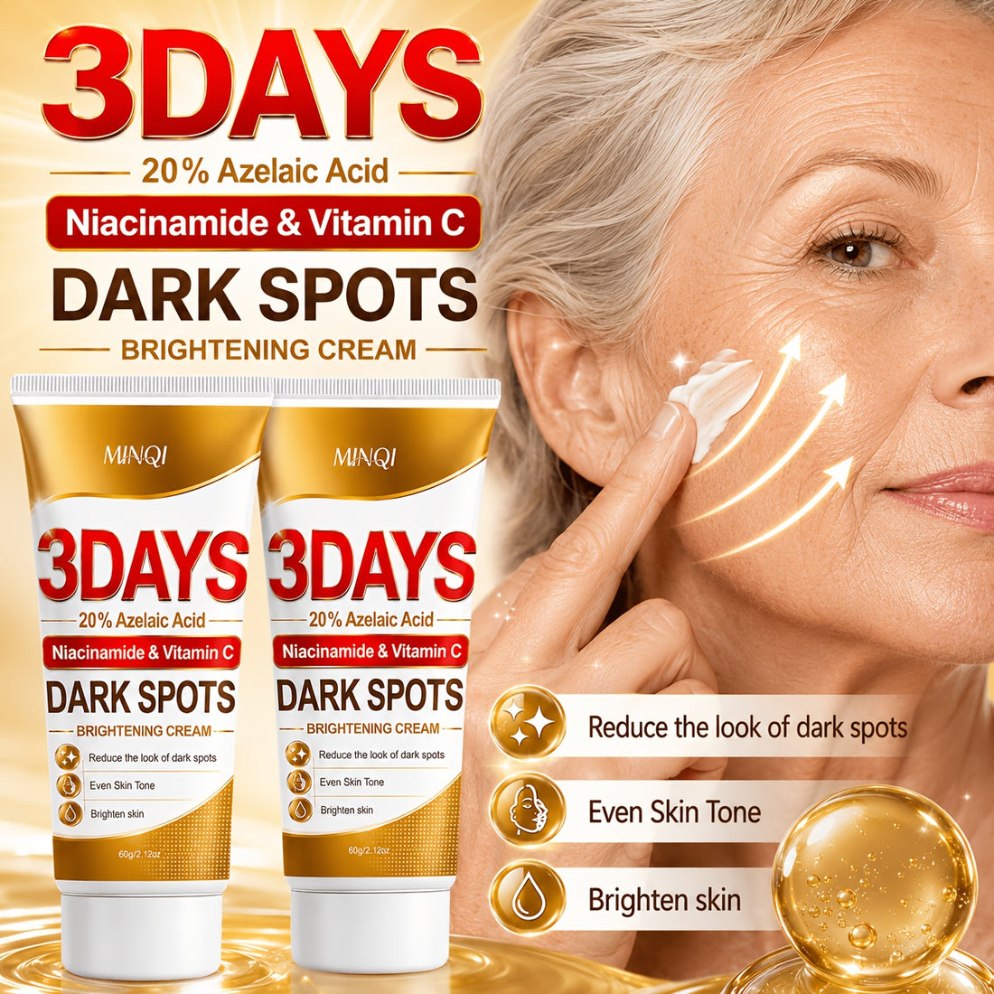 2pcs 3 day pore dark spot brightening cream cooling de