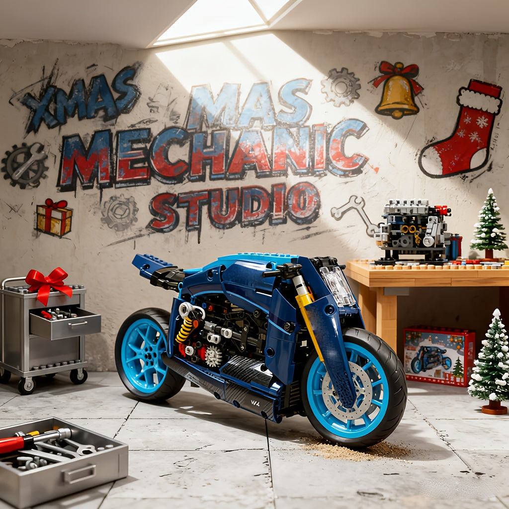 1 8 motorcycle building blocks high assembly