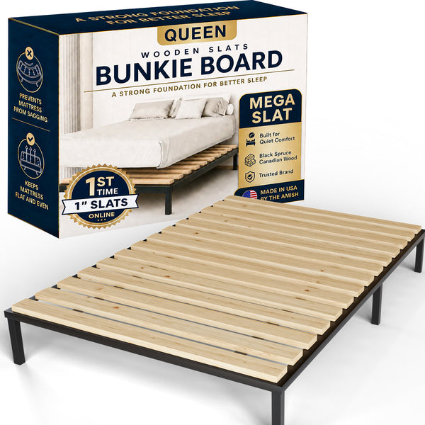 1-Inch" Extra Heavy Duty Horizontal Mattress Support Wooden Bunkie Board/ Mega Slats