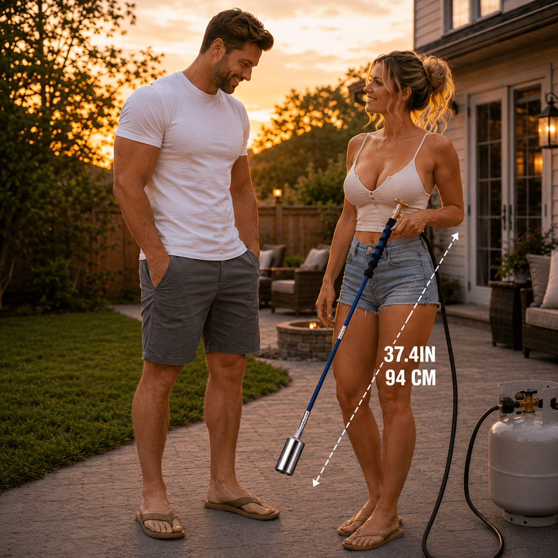 heavy duty propane torch burner kit long handle hose