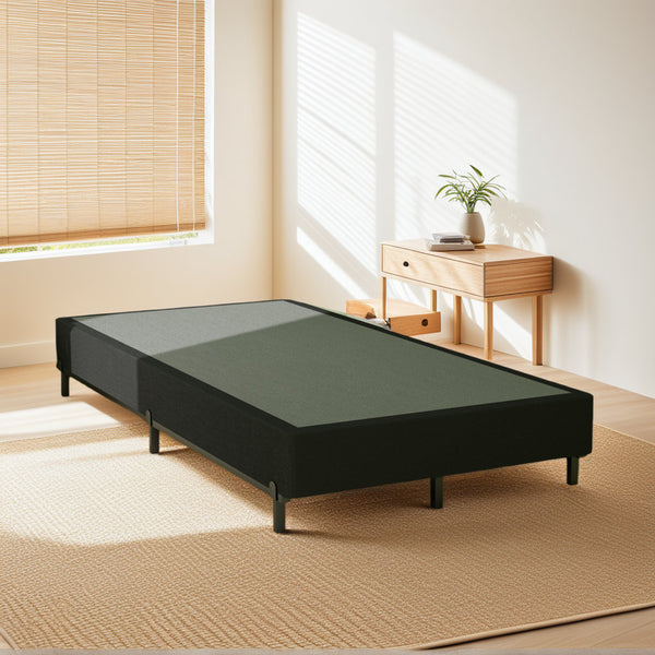 10 inch Box Spring,Heavy Duty Metal Bed Frame with Fabric Cover, 3000lbs Max Weight Capacity Bed Base Mattress Foundation, Easy Assembly, Noise Free, Black