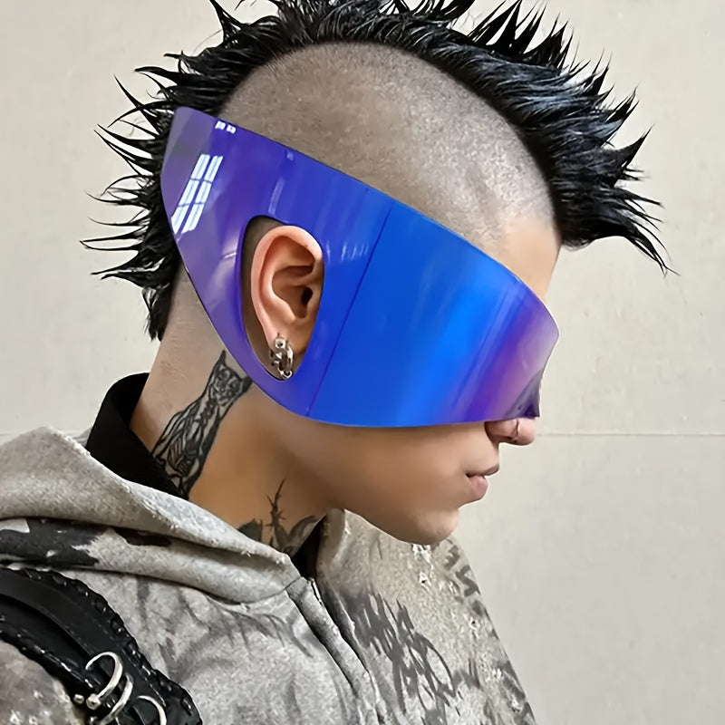 unisex oversized wrap around rimless mask fashion