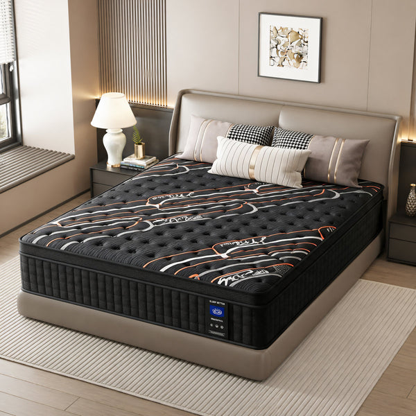 12" Medium Firm Hybrid Mattress in a Box - Breathable Euro Top with Cooling Gel Memory Foam and Individual Pocket Springs for Motion Isolation and Pressure Relief