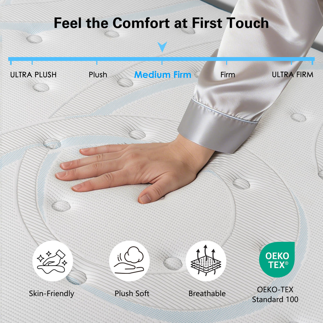 12" Twin Size Hybrid Mattress, Gel Memory Foam and Pocket Springs Medium Mattress