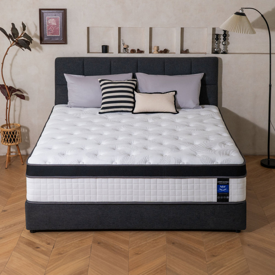12'' Medium Cooling Gel Foam Hybrid Mattress With Certipur-Us Certified Pocket Spring, Pressure Relief, Motion Isolation