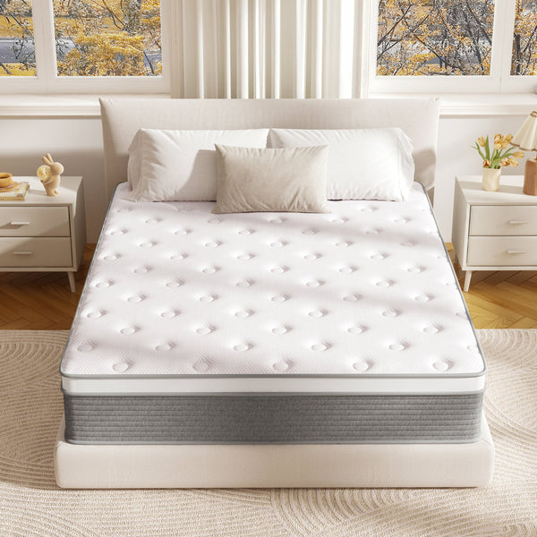 12'' Medium Pocket Spring Hybrid Memory Twin XL Mattress With Certipur-US Certified Foam,In A Box