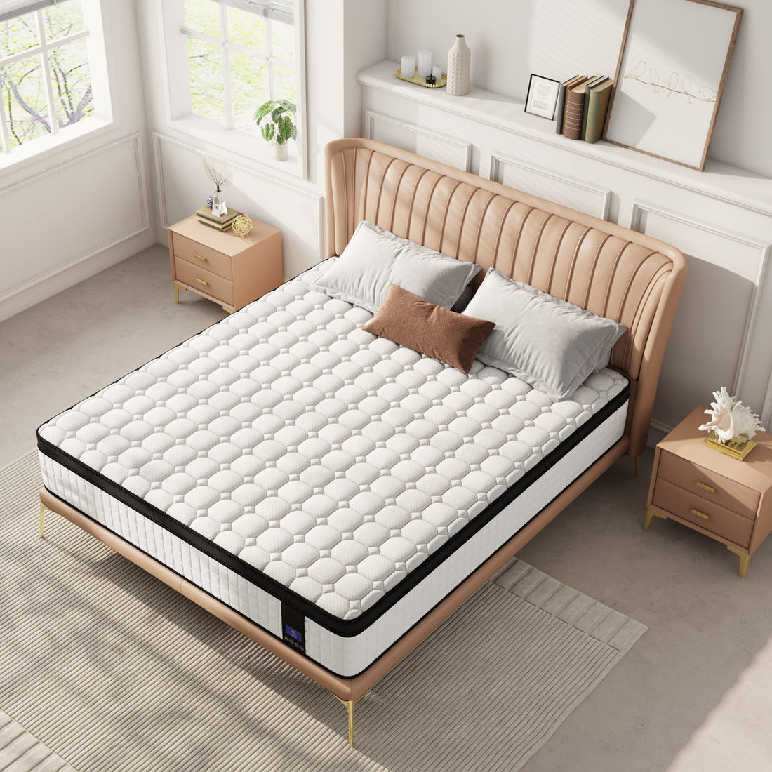 12 Inch Full Size Gel Memory Foam Medium Firm Hybrid Pillow Top Mattress In a Box with CertiPUR-US Certified,