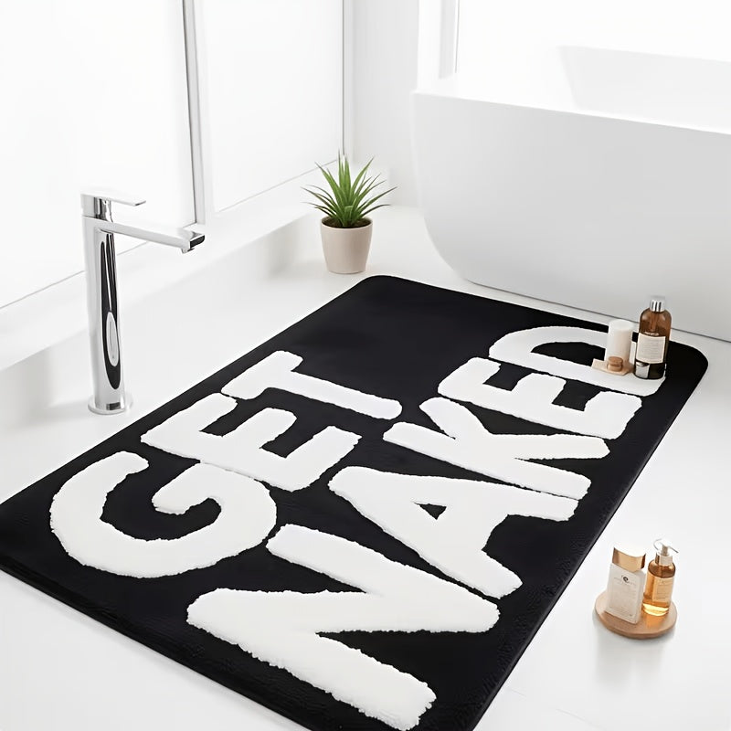 1 bathroom mat printed text soft durable flannel