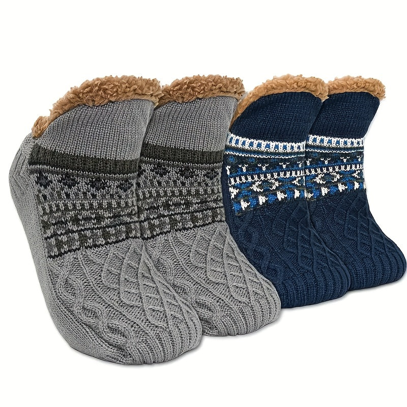 1 pair sherpa mens comfortable shoes warm non slip