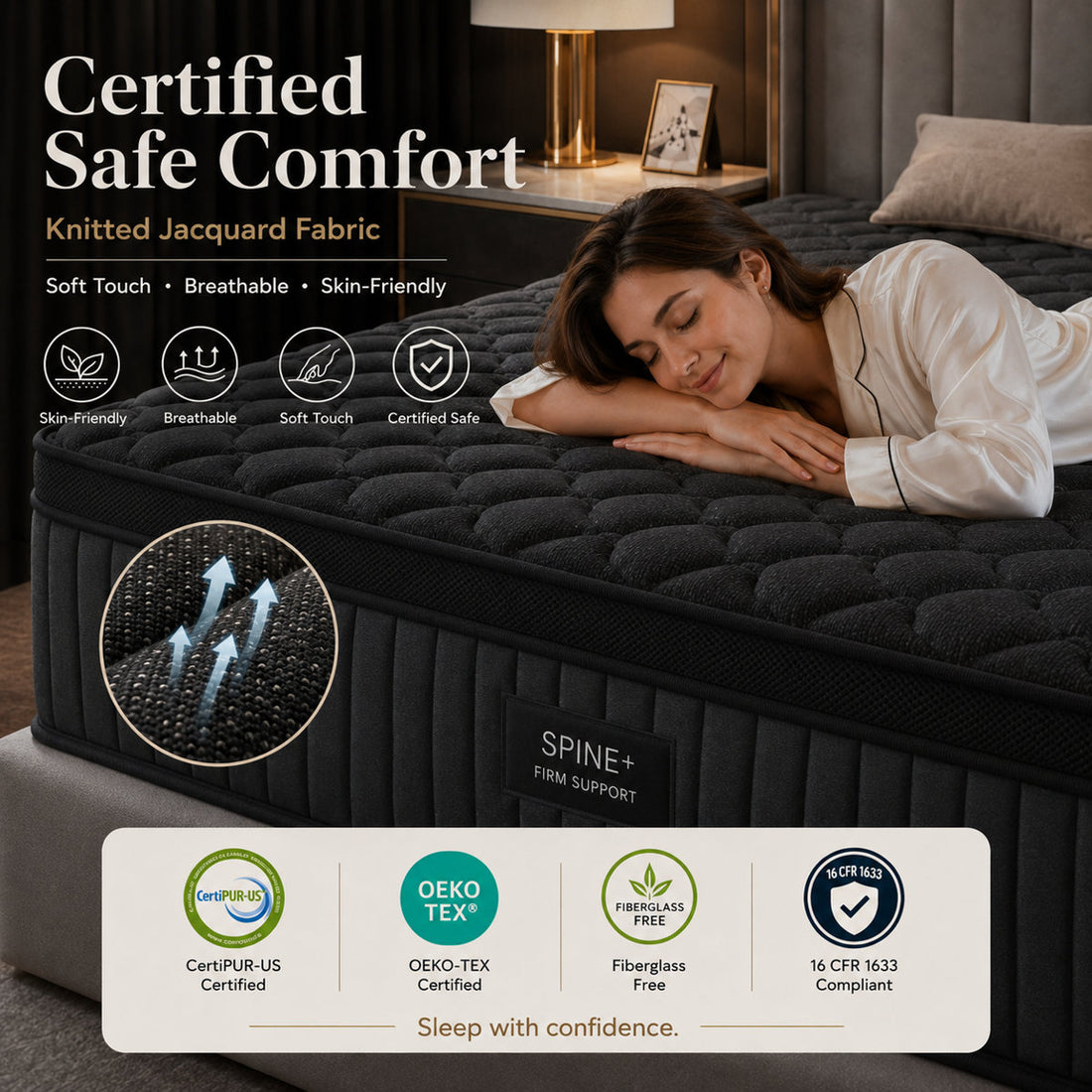14" Extra Firm King Mattress for Back Pain - 7-Zone Orthopedic Support