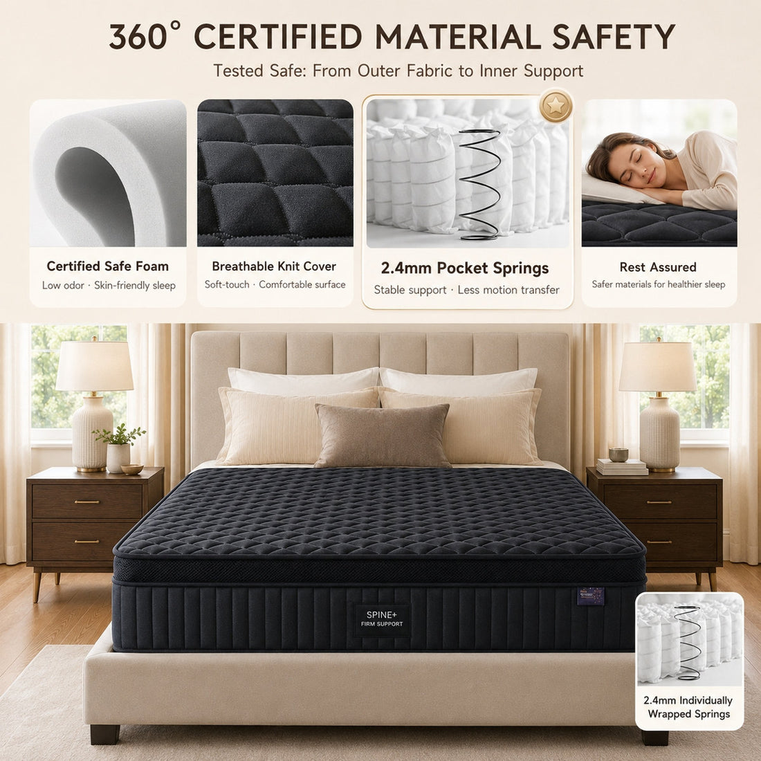 14" Extra Firm King Mattress for Back Pain - 7-Zone Orthopedic Support