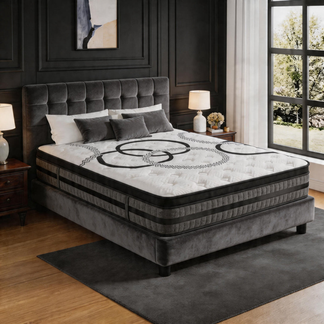 14" Medium Firm Euro Top Hybrid Mattress with Multi-layer Gel Memory Foam,Enhanced Pocket Springs for Motion Isolation & Pressure Relief
