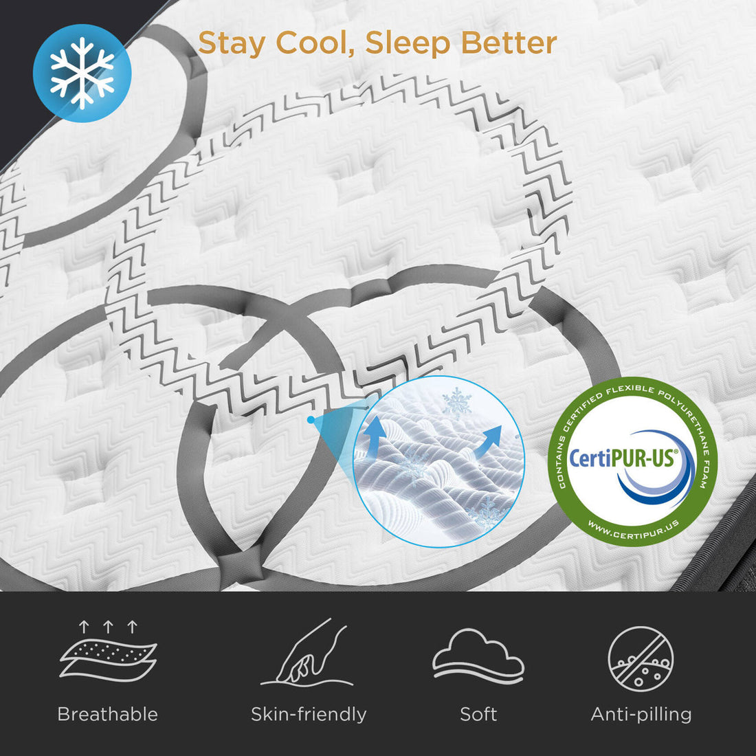 14" Medium Firm Euro Top Hybrid Mattress with Multi-layer Gel Memory Foam,Enhanced Pocket Springs for Motion Isolation & Pressure Relief