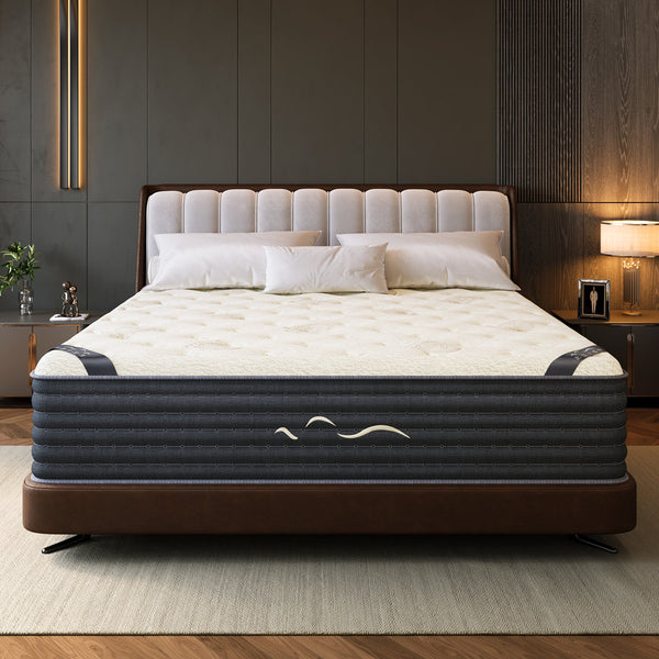 14in. High-end Antistatic Medium & Firm Revenible Cashmere Gel Memory Foam Mattress CertiPUR-US, OEKO-TEX SGS Certified