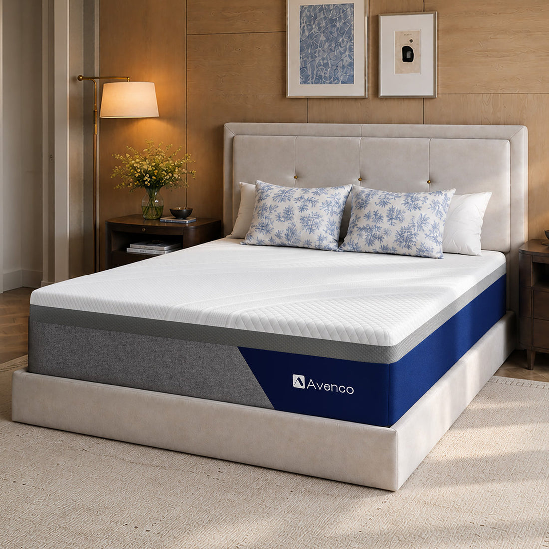 16" King Charcoal Cooling Gel Memory Foam Mattress,Medium Support with Removable Cover