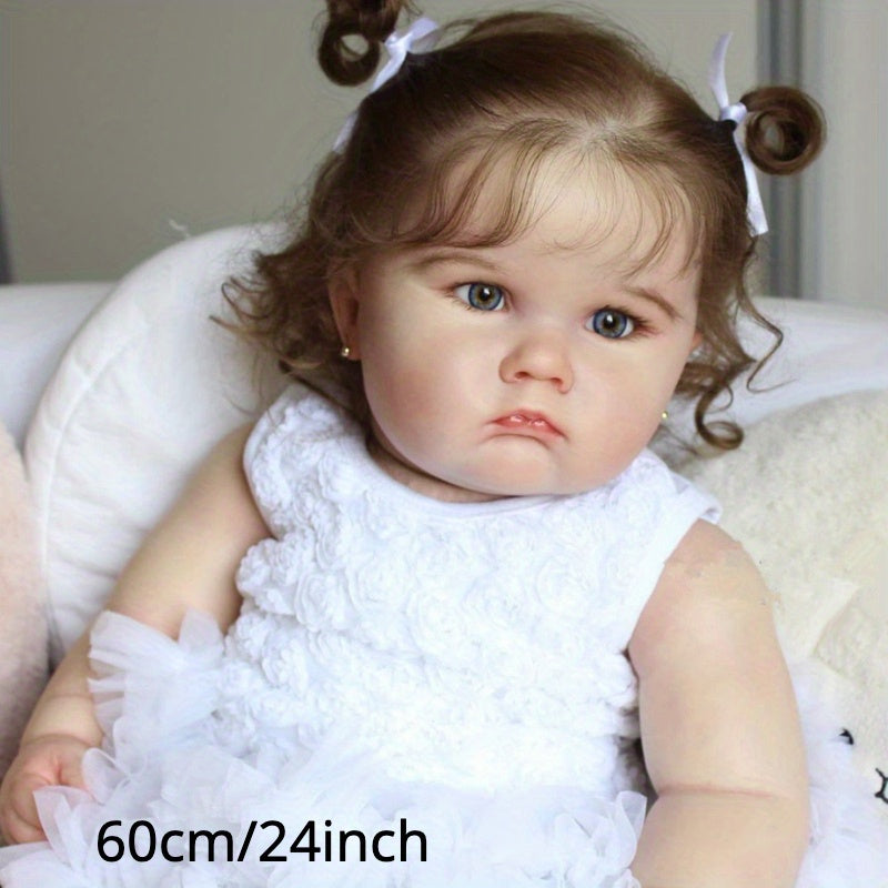 realistic 60cm 24inch soft vinyl fat big doll 3d