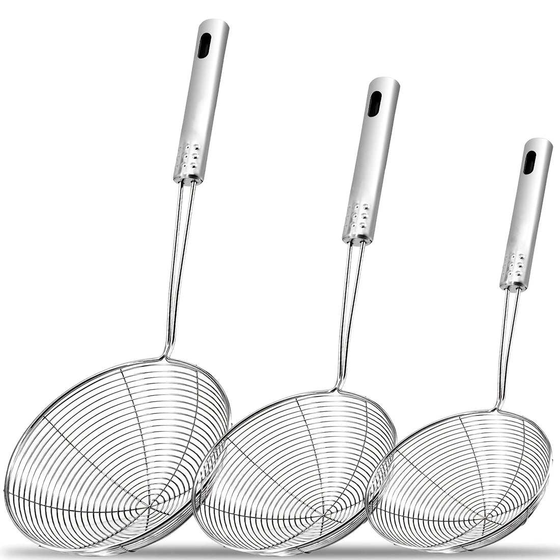 1 stainless steel web design strainer spoon