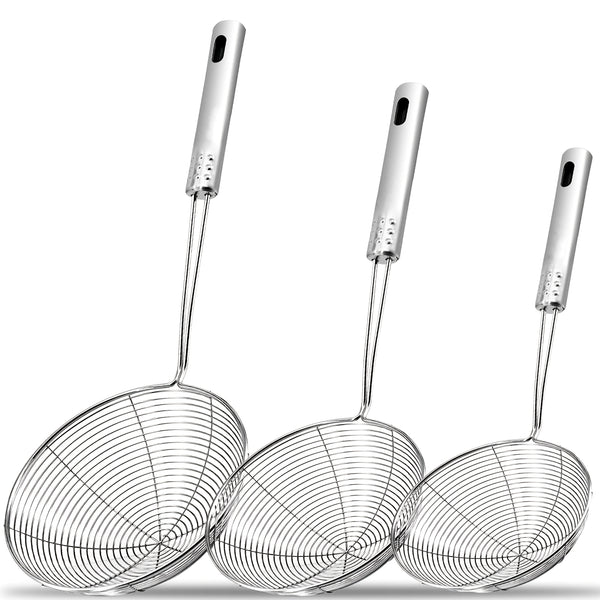 1 stainless steel web design strainer spoon