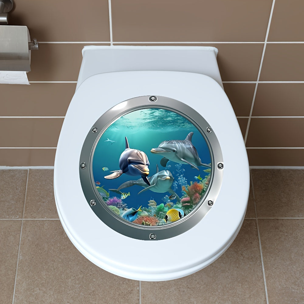 1 world toilet seat sticker mural creation