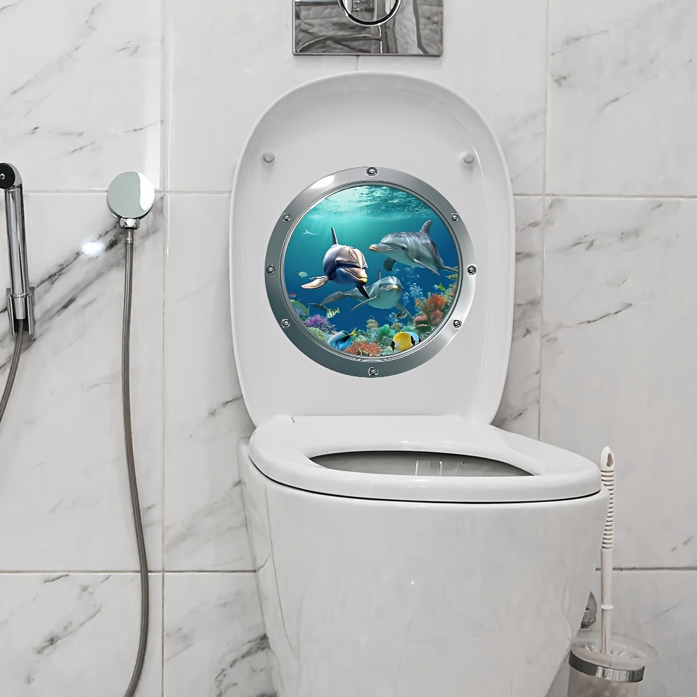 1 world toilet seat sticker mural creation