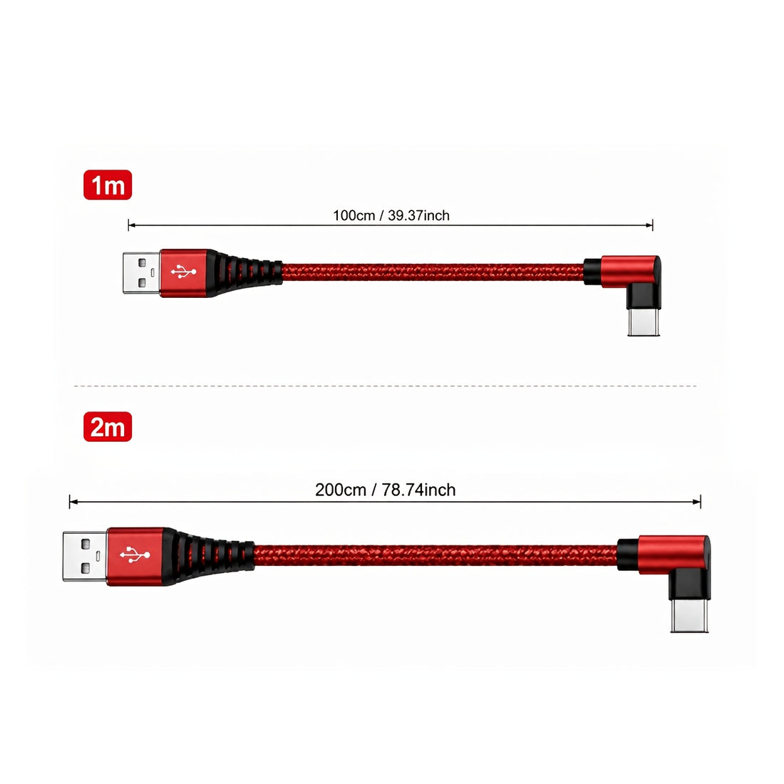 usb right angle type c data cable supports fast charging
