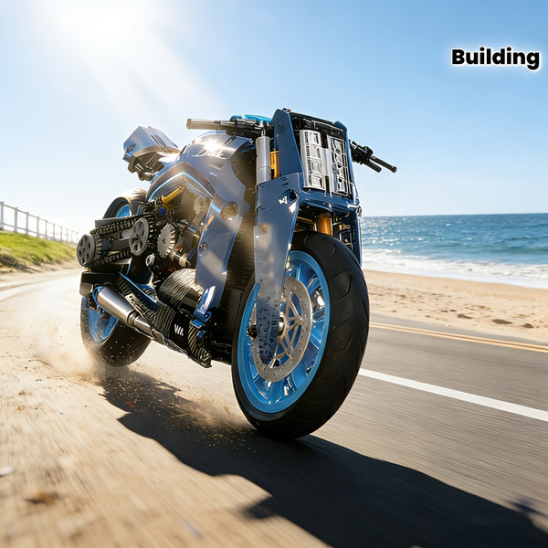 1 8 motorcycle building blocks high assembly
