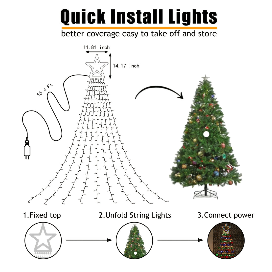 11 48 colorful christmas outdoor waterfall star shaped