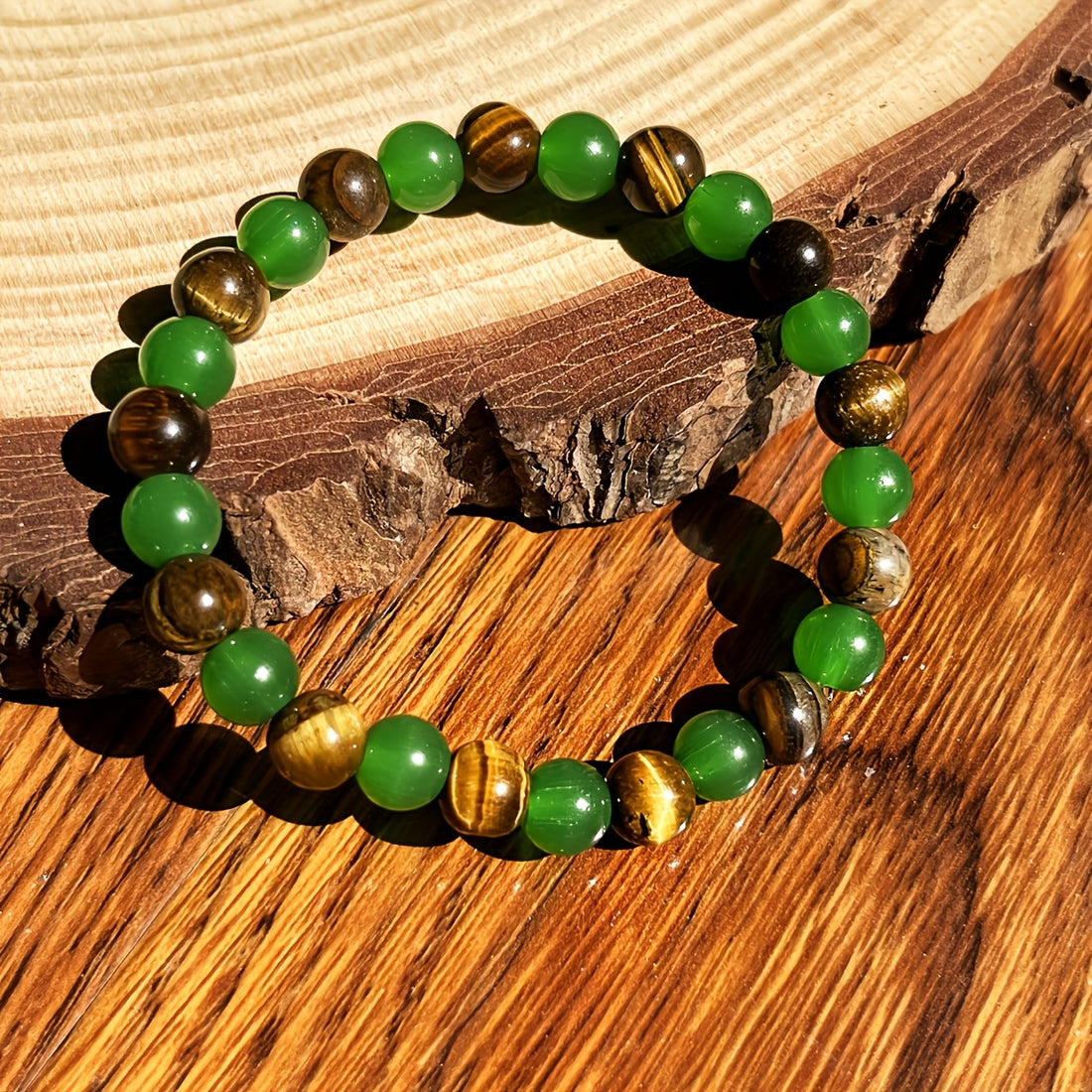 natural tigers eye stone bracelet handmade bohemian