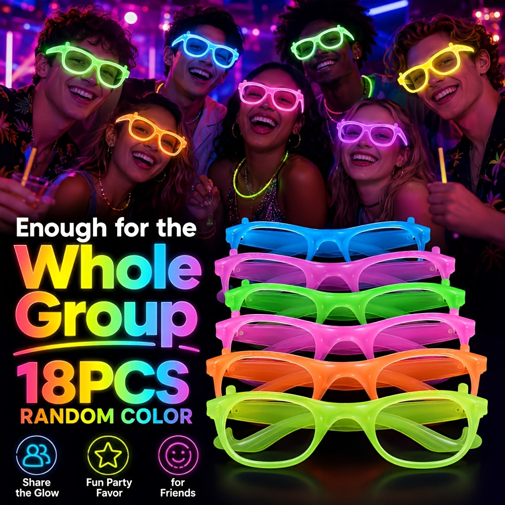 random 16 in dark party glasses neon green purple