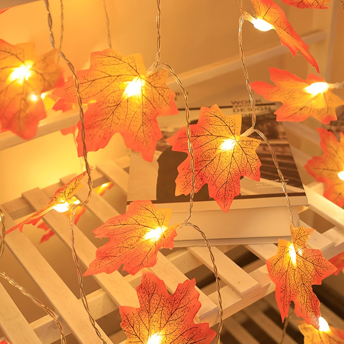 1 pack led battery powered maple leaf fairy indoor