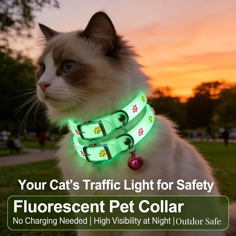 2pcs 1pc random color collar bell luminous night