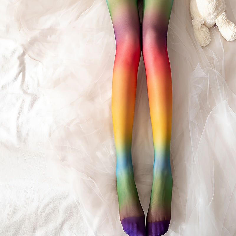 1 pair new gradient black stockings female personality