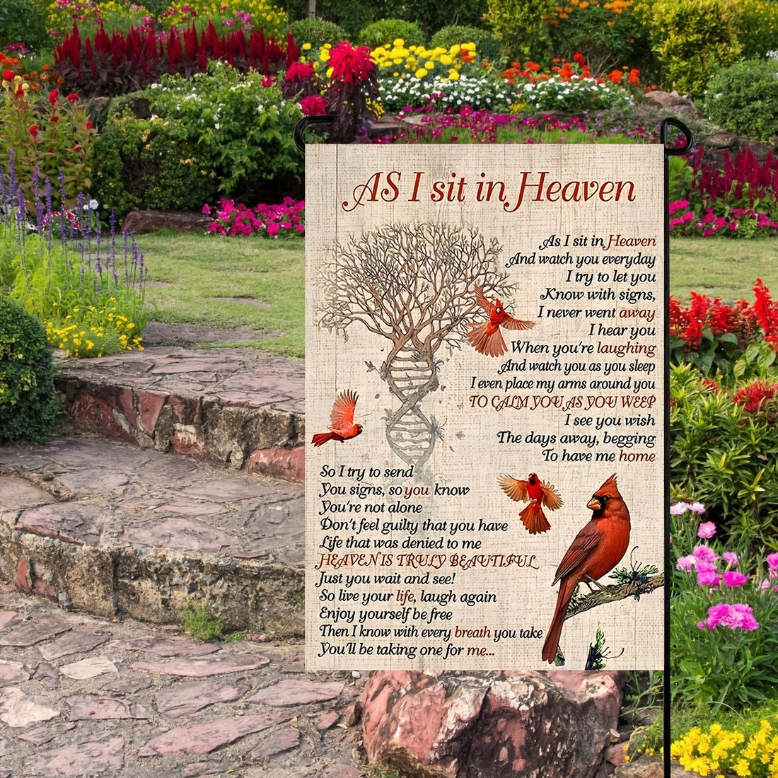 1pc memorial garden flag rest in heaven a
