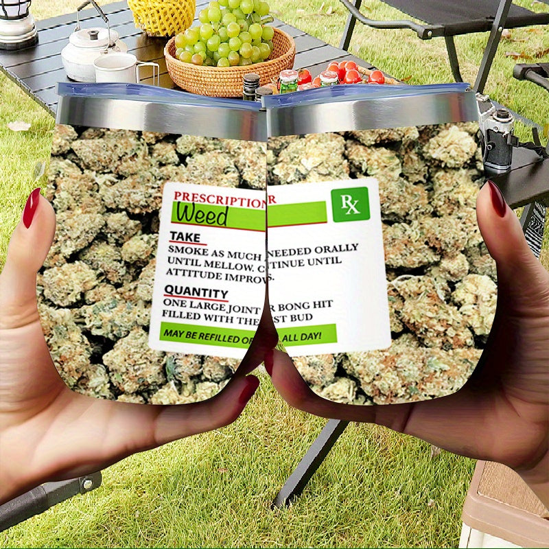 1 12oz themed prescription label double wall vacuum