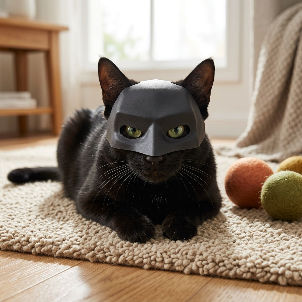 prank funny white styling pet cat photo mask