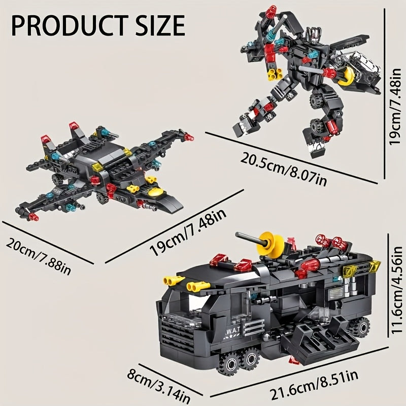 315pcs vehicle building blocks swat robot car