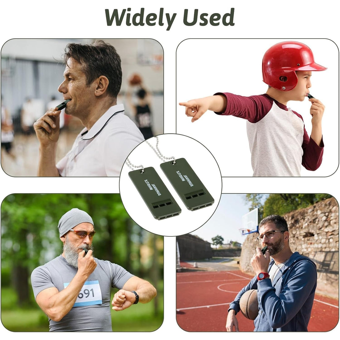4pcs emergency survival whistle loud triple tube