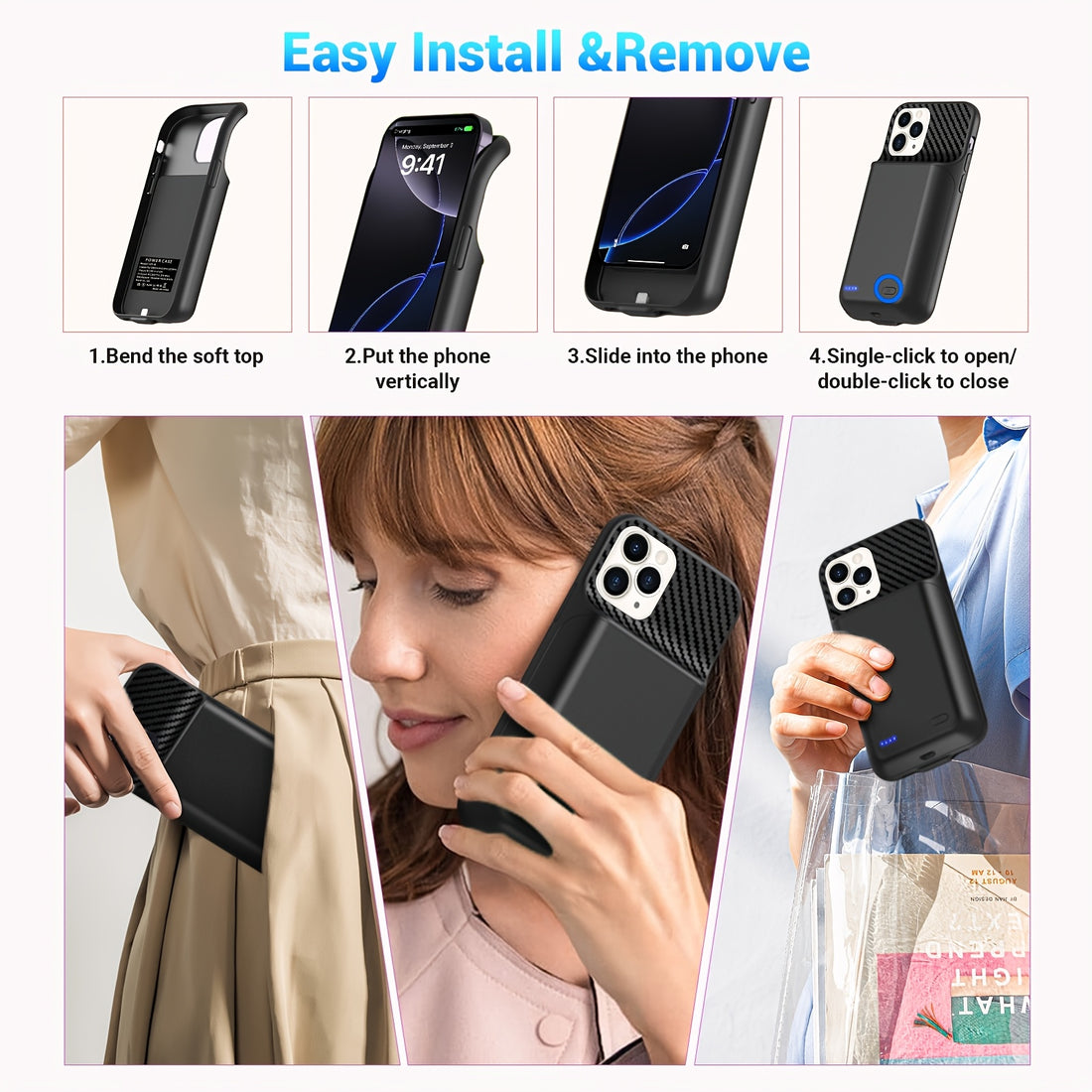 phone case 13800mah battery case 17 16 15 14 13 12
