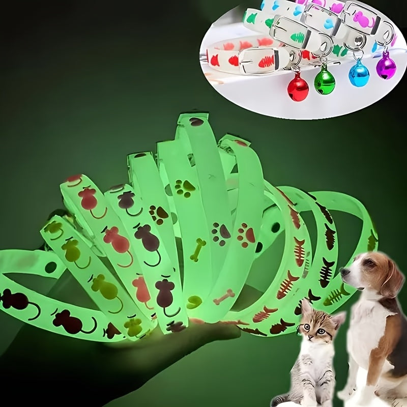 2pcs 1pc random color collar bell luminous night