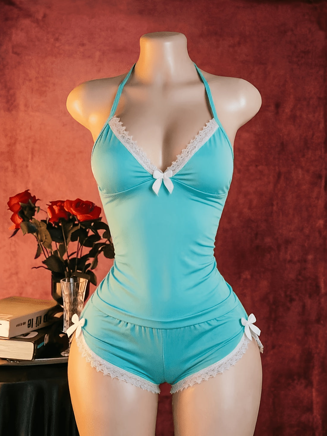new arrival halter ruffle 2pcs