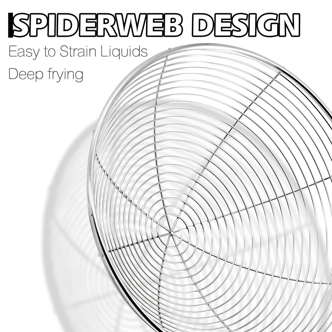 1 stainless steel web design strainer spoon