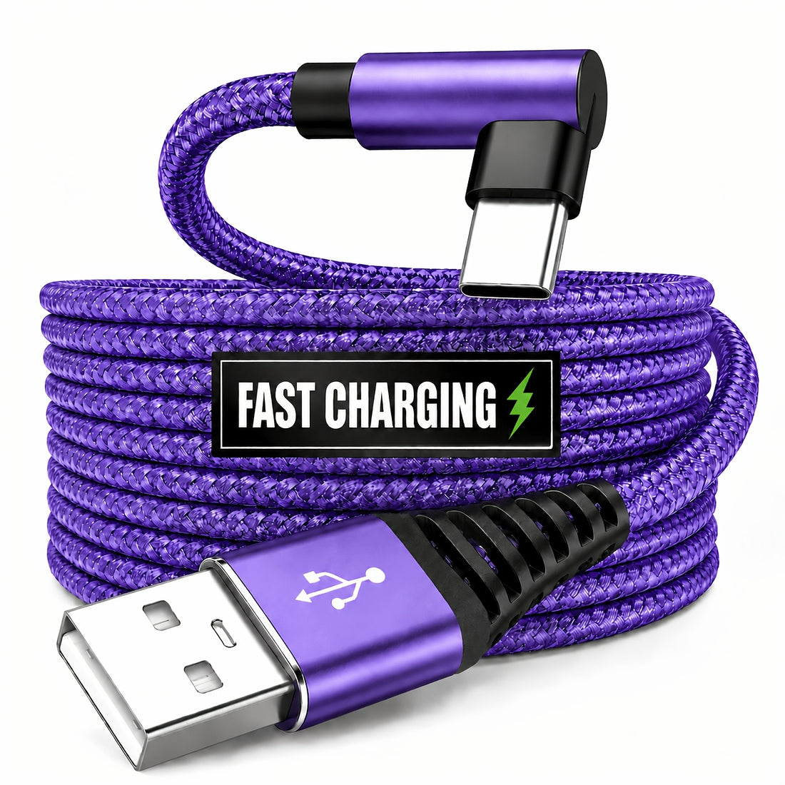 usb right angle type c data cable supports fast charging